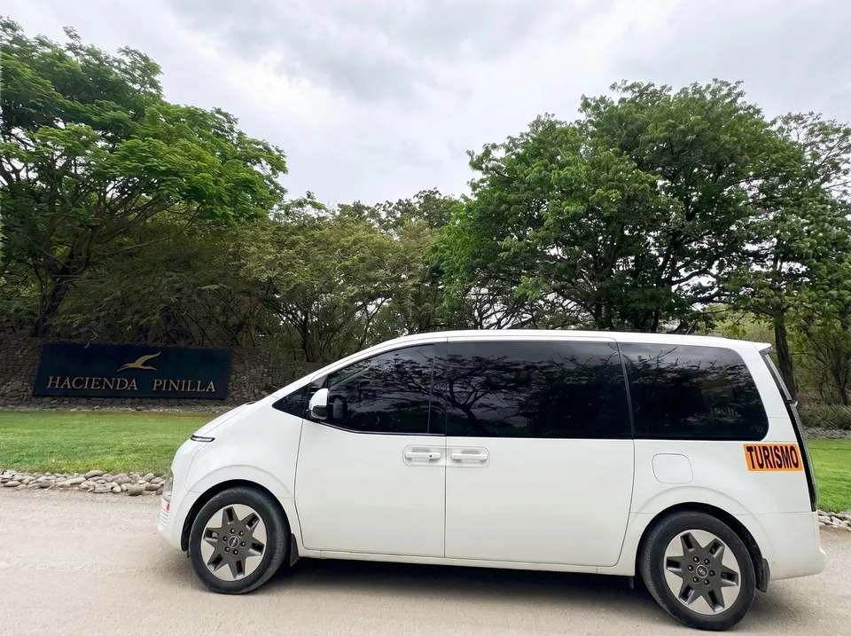 White Hyundai Staria at Hacienda Pinilla